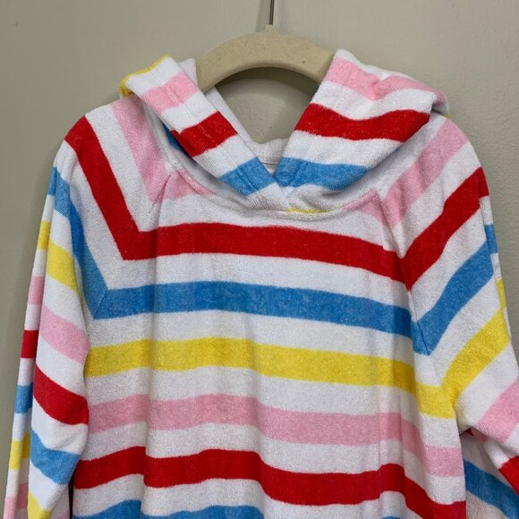 HANNA ANDERSSON Rainbow Stripe Swim Cover Up Girls 10 140 Hooded Terry Beach - Picture 3 of 9